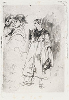 KG 08412
          <br/>
          Staande vrouw en twee kopstudies
          <br/>
          <em>Bianchi, Mosè di Giosuè (1845-1904)</em>